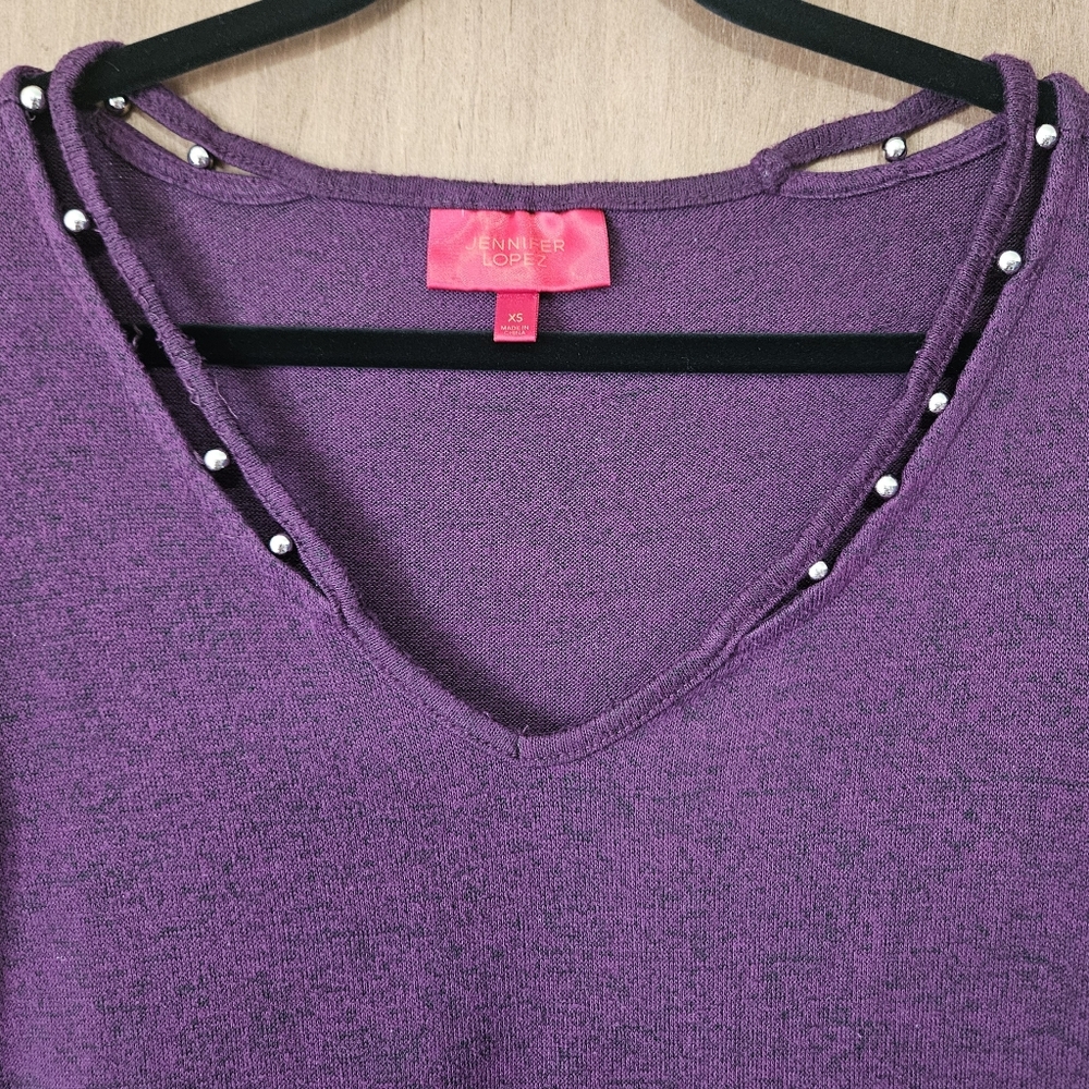 Purple V-Neck Top - Picture 3 of 4